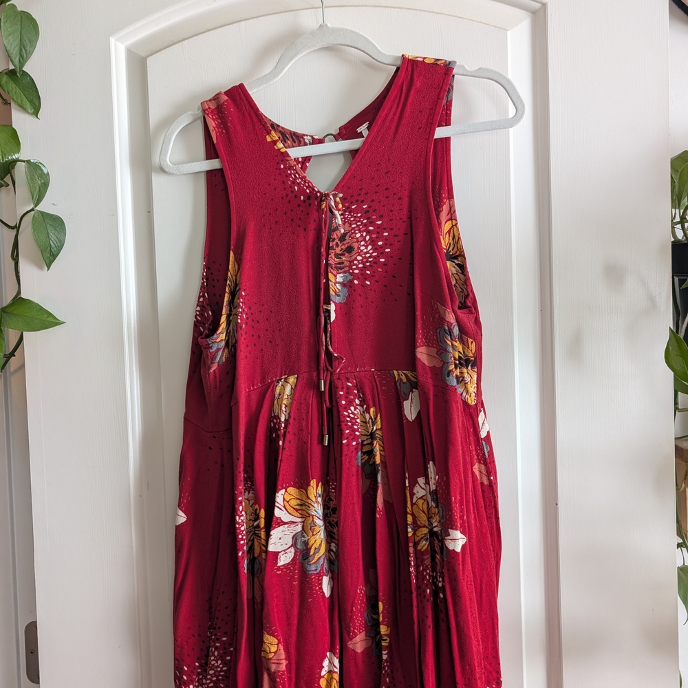 Free People Red Floral Dress